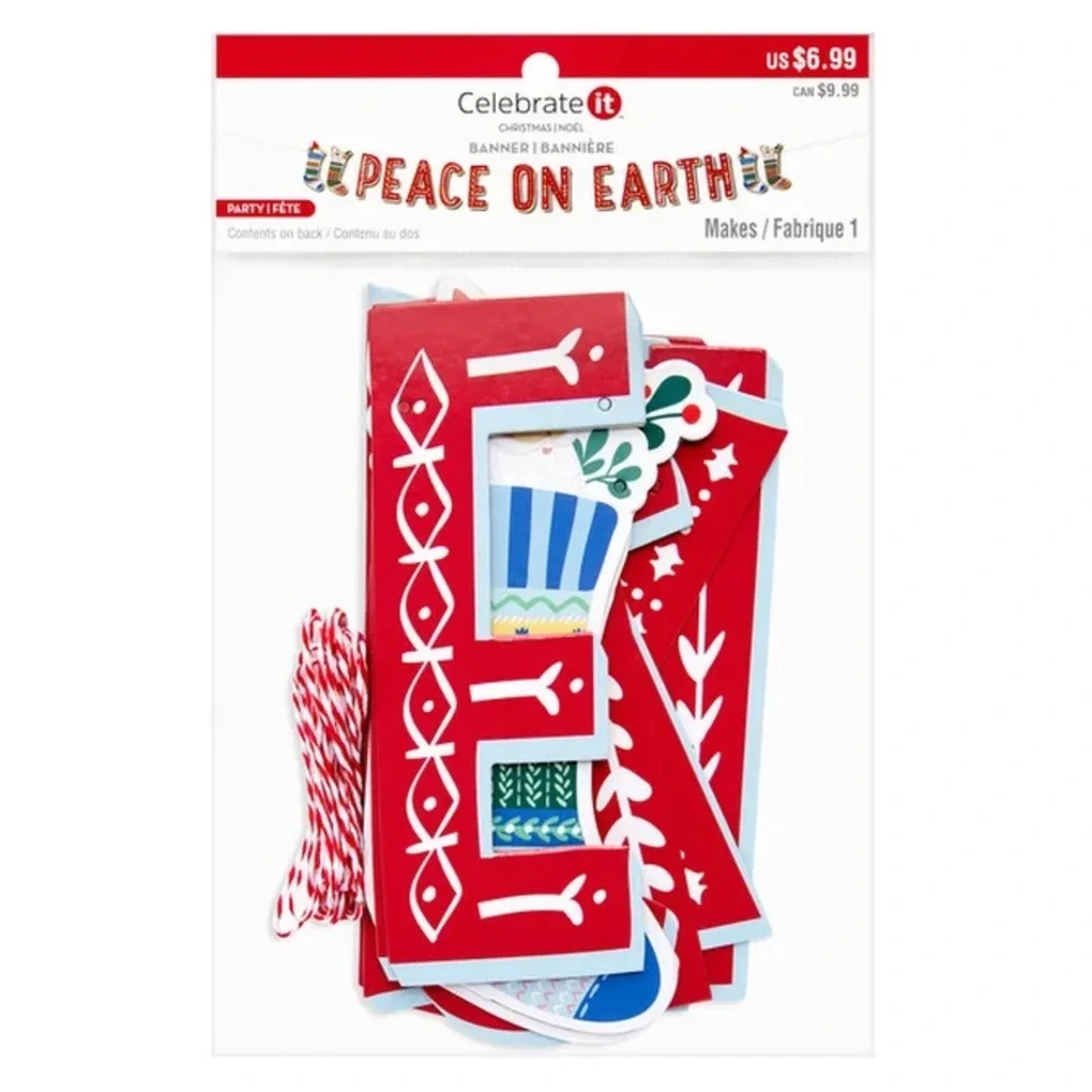3 Celebrate It Peace on Earth Banners, bundle of 3 signs